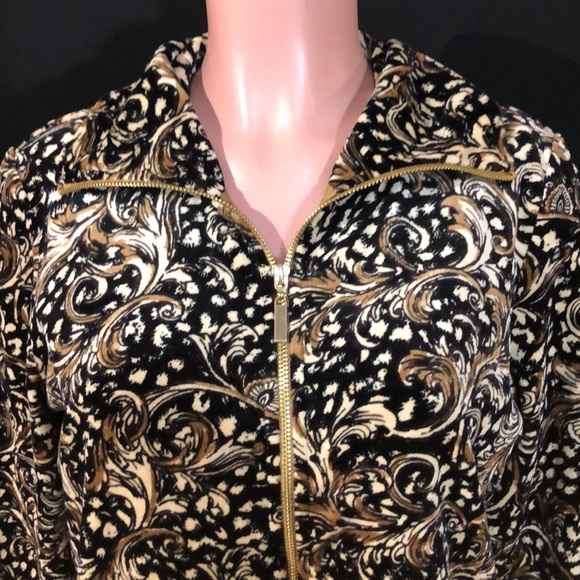 NWT KAREN SCOTT SPORT Velour Track Active Jacket - Picture 2 of 7